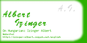 albert izinger business card